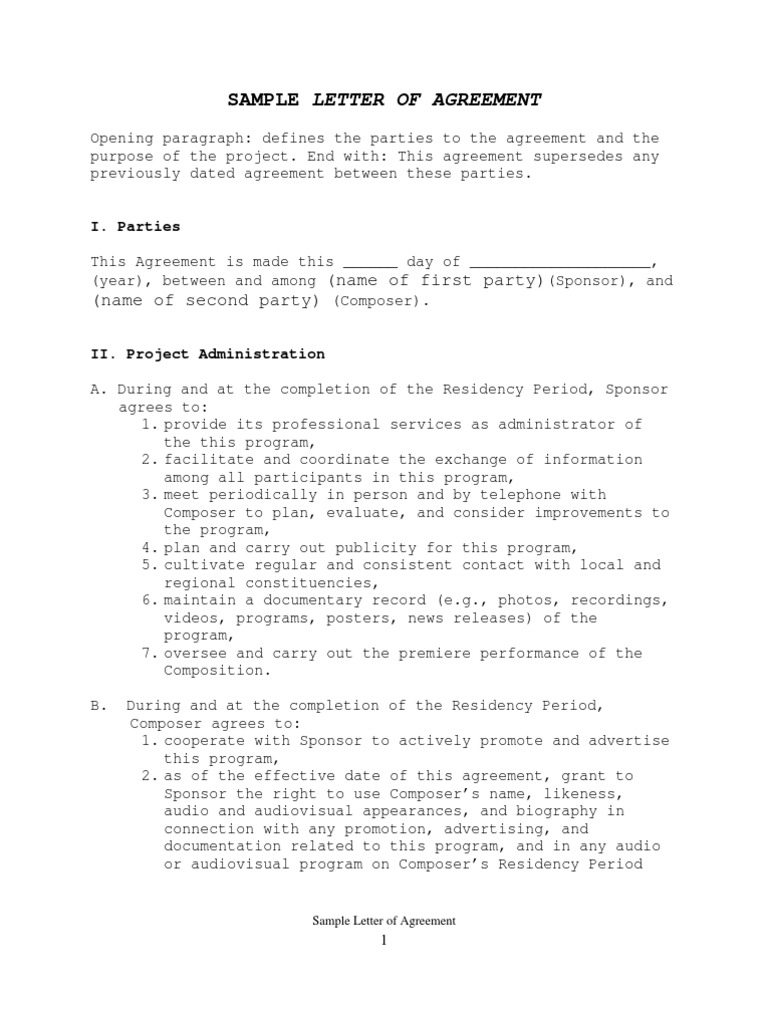 Sample Agreement | PDF
