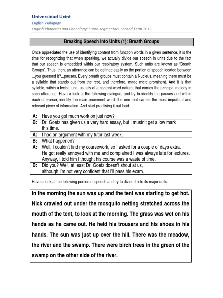 Breaking Speech Into Units 1 | PDF