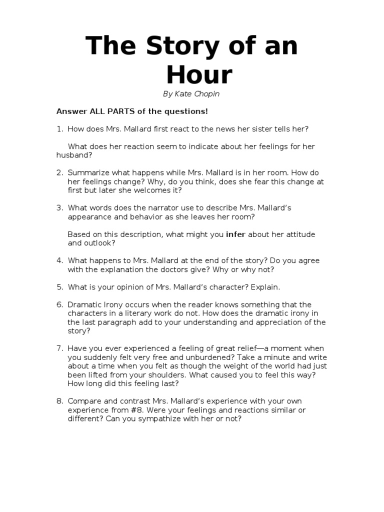 literary analysis essay example the story of an hour