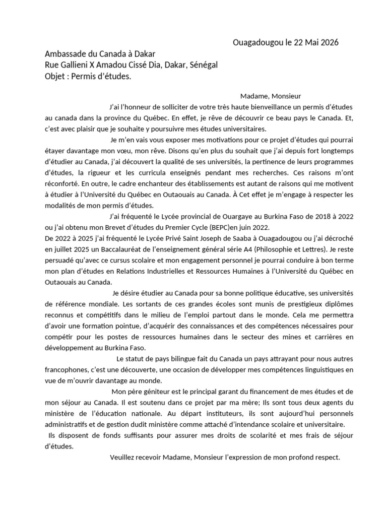 Lettre de Motivation PDF Canada — free download