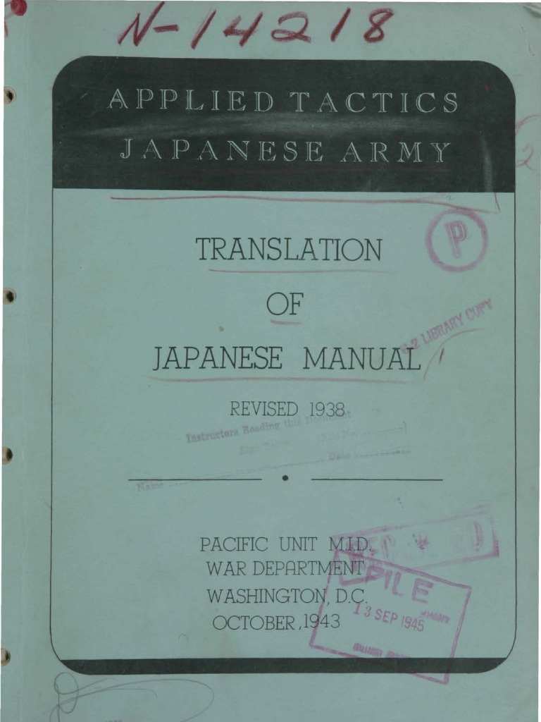 WWII Japanese Army Tactics | PDF | Battalion | Regiment