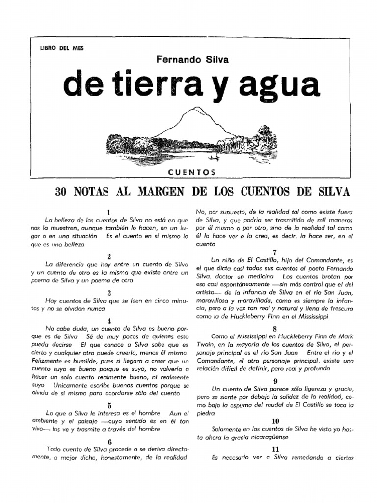 De Tierra y Agua - Fernando Silva | PDF | Cuentos | Nicaragua