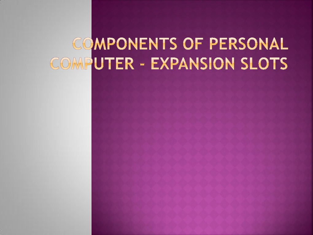 Expansion Slot PDF Personal Computers Office Equipment