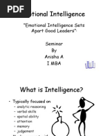 Emotional Intelligence: "Emotional Intelligence Sets Apart Good Leaders" Seminar by Anisha A I Mba