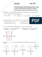 Conics Pre-Test Solutions