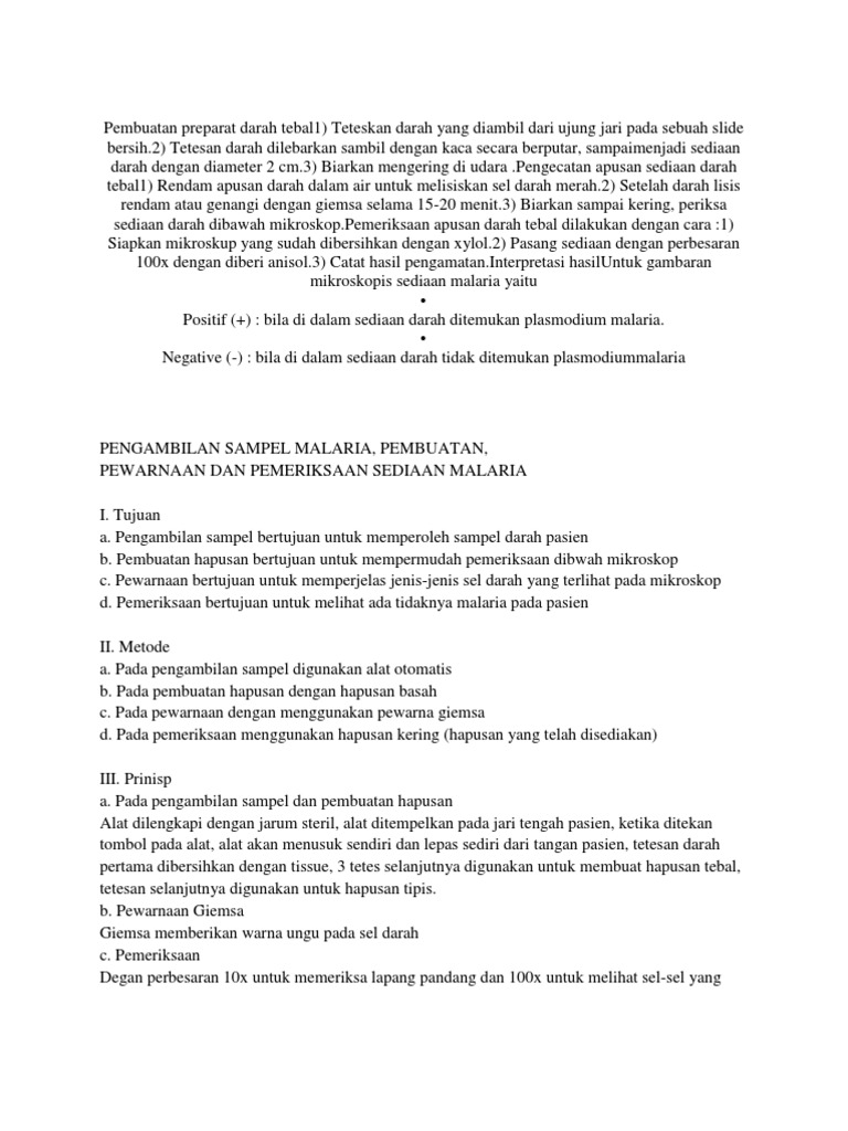Pembuatan Preparat Darah Tebal1 Pembuatan Preparat Darah Tebal1