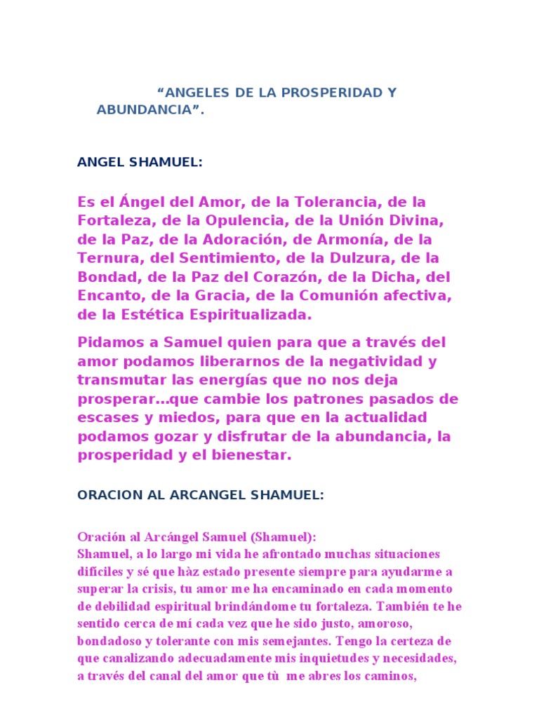 Angeles de La Prosperidad y Abundancia. | PDF | Esencia | Amor