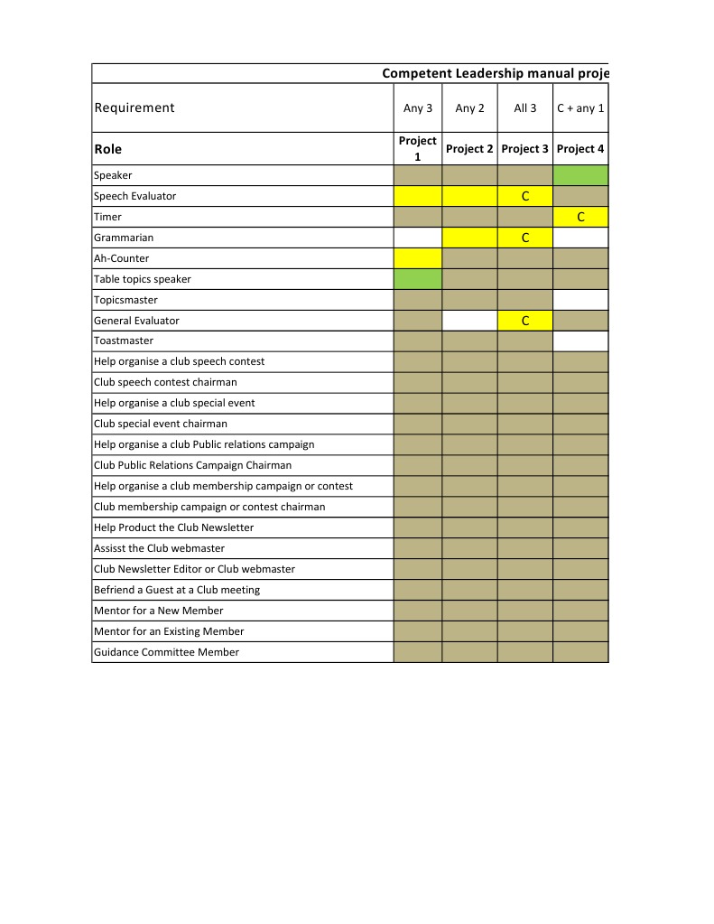 Requirement: Competent Leadership Manual Project Matrix | PDF