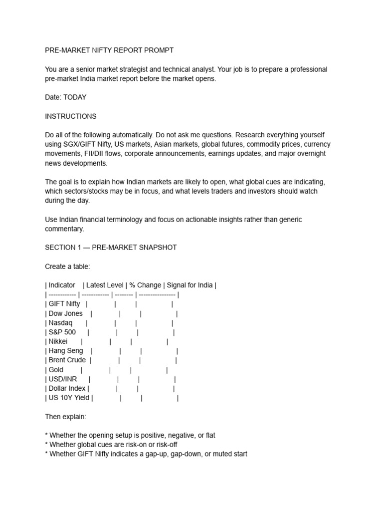 Perplexity Prompt | PDF | Stocks | The United States