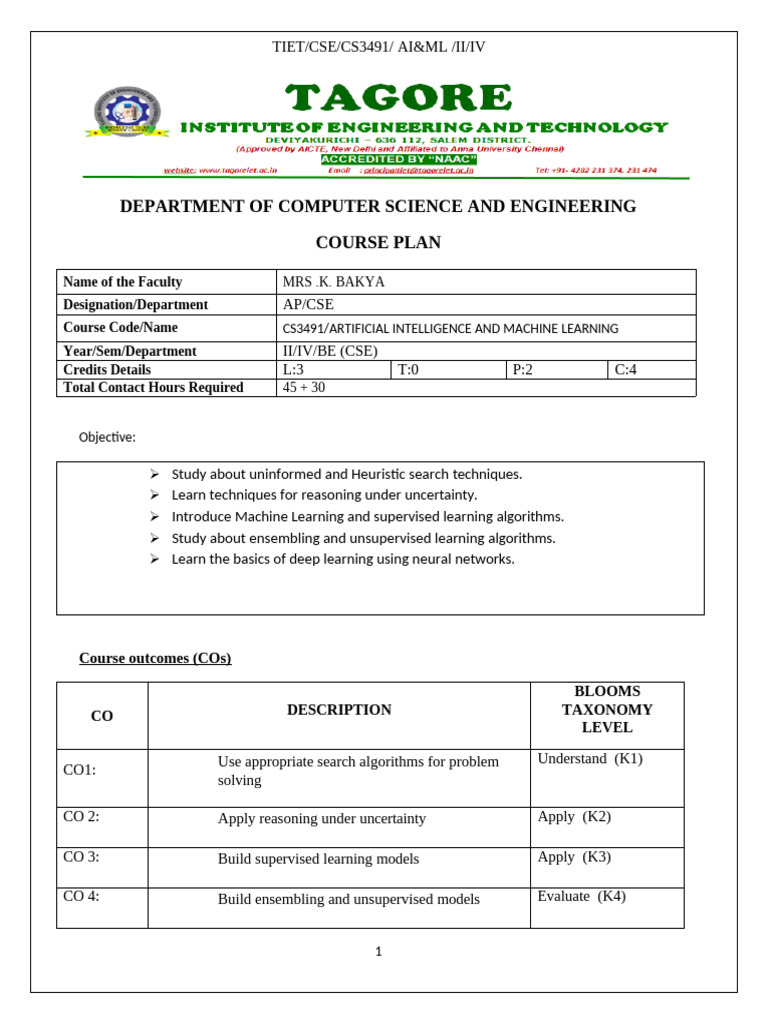 AIML Course File | PDF | Artificial Intelligence | Intelligence (AI ...