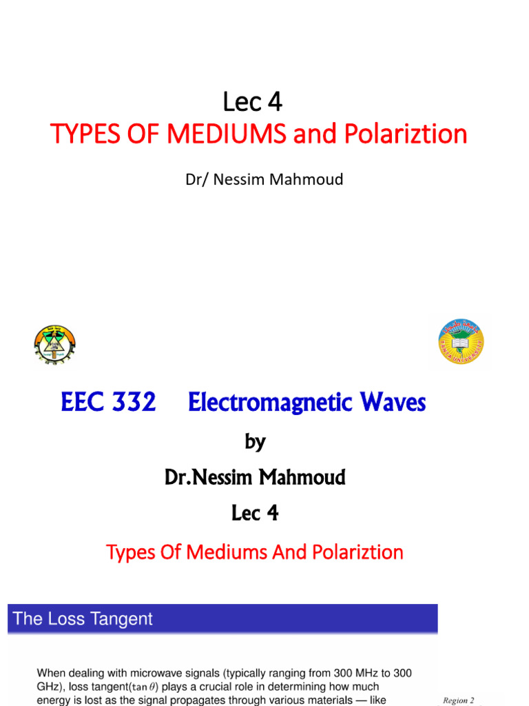 Lec 04 - Mediums & Polarization | PDF