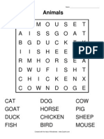 Animals Word Puzzle