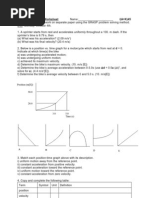 Kinematics Review Worksheet 2010