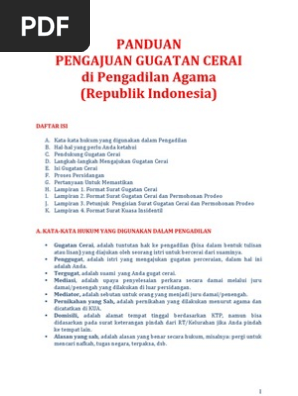Panduan Gugat Cerai Di Pengadilan Agama Republik Indonesia