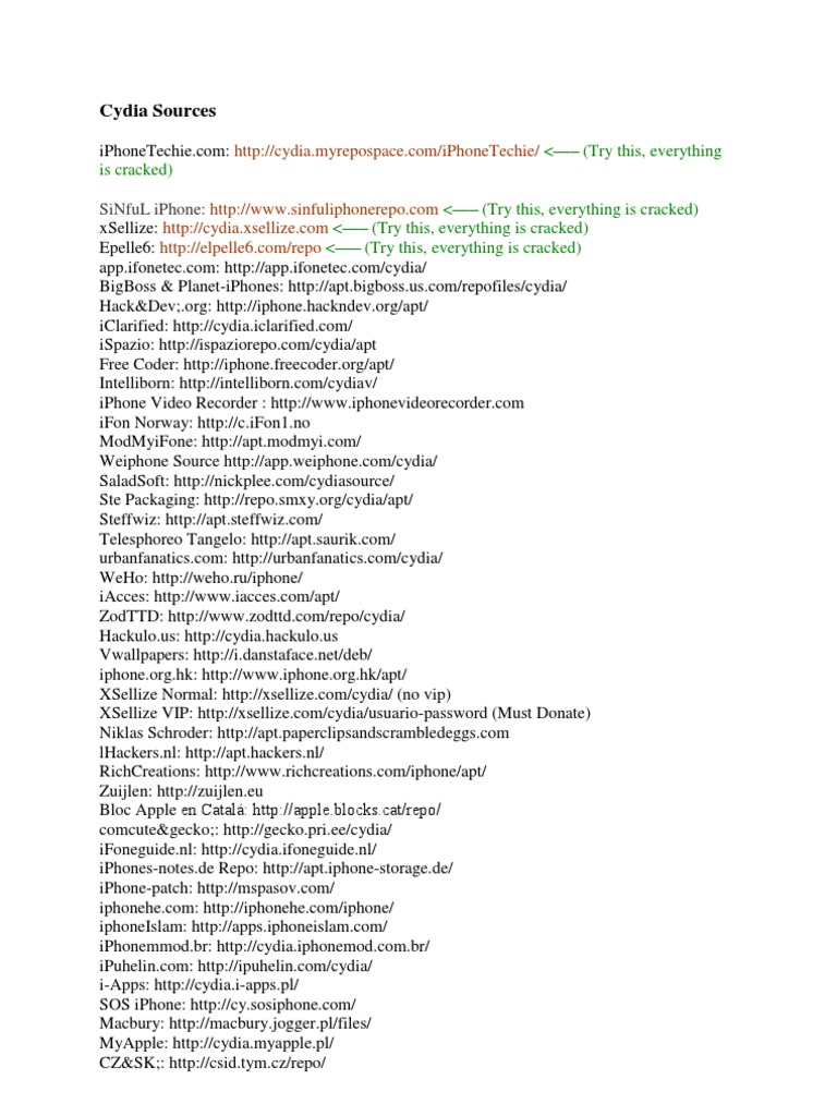 Cydia Sources | PDF | Computers