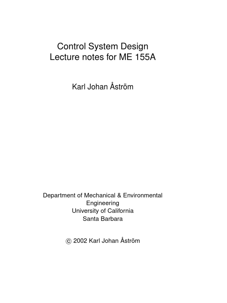 K.J.astrom 2002 Control System Design PDF