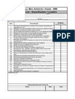 Check List para Identificação Dos Níveis de Segurança em Esmerilhadeiras e Lixadeiras