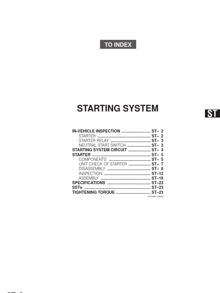 Starting System | PDF | Electricity | Electrical Engineering