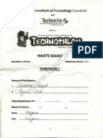 Technothlon 2011 Hauts Senior Squad Question Paper