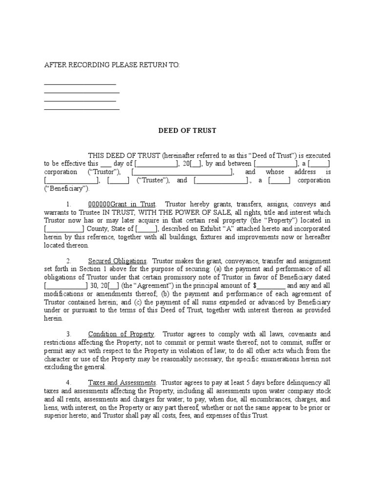 gap assignment of deed of trust