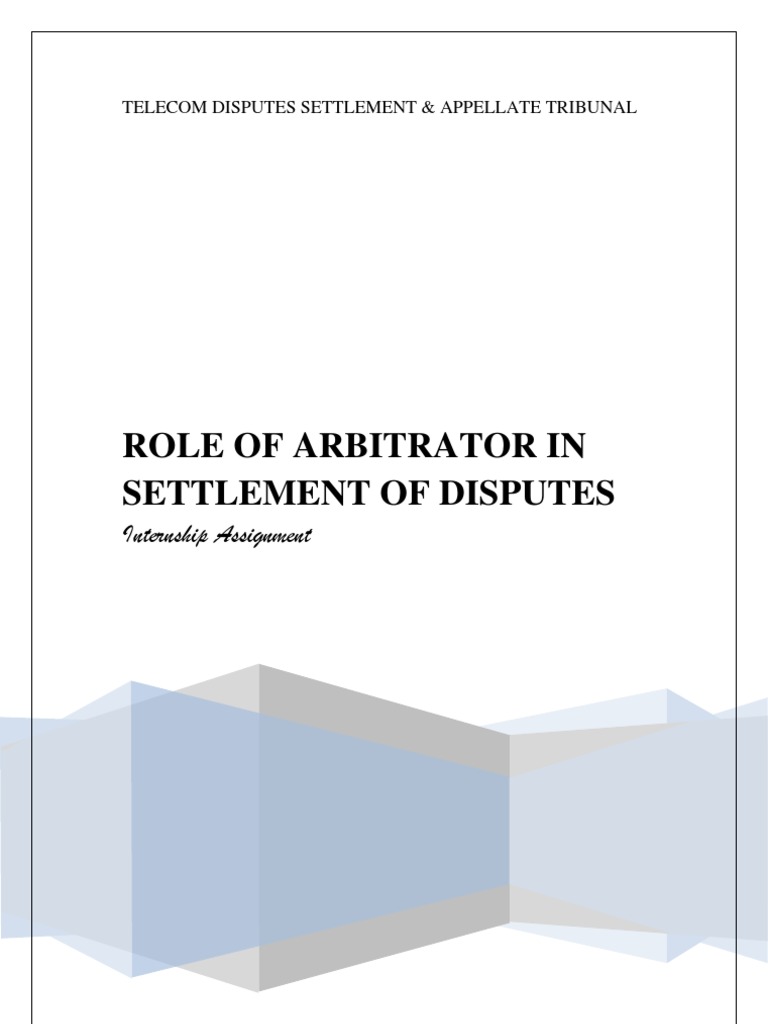 Role of Arbitrators in Dispute Resolution | PDF | Arbitral Tribunal ...