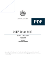MTF Solar 4 (Ii) : Topic Covered