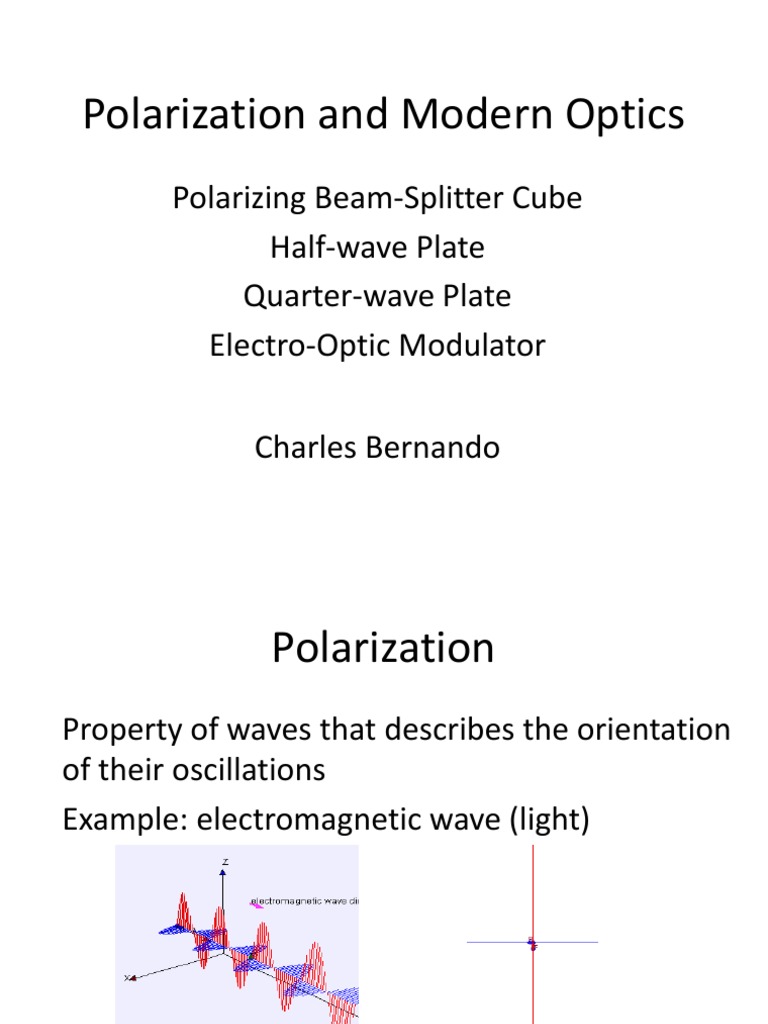 Understanding Polarization in Optics | PDF | Polarization (Waves ...