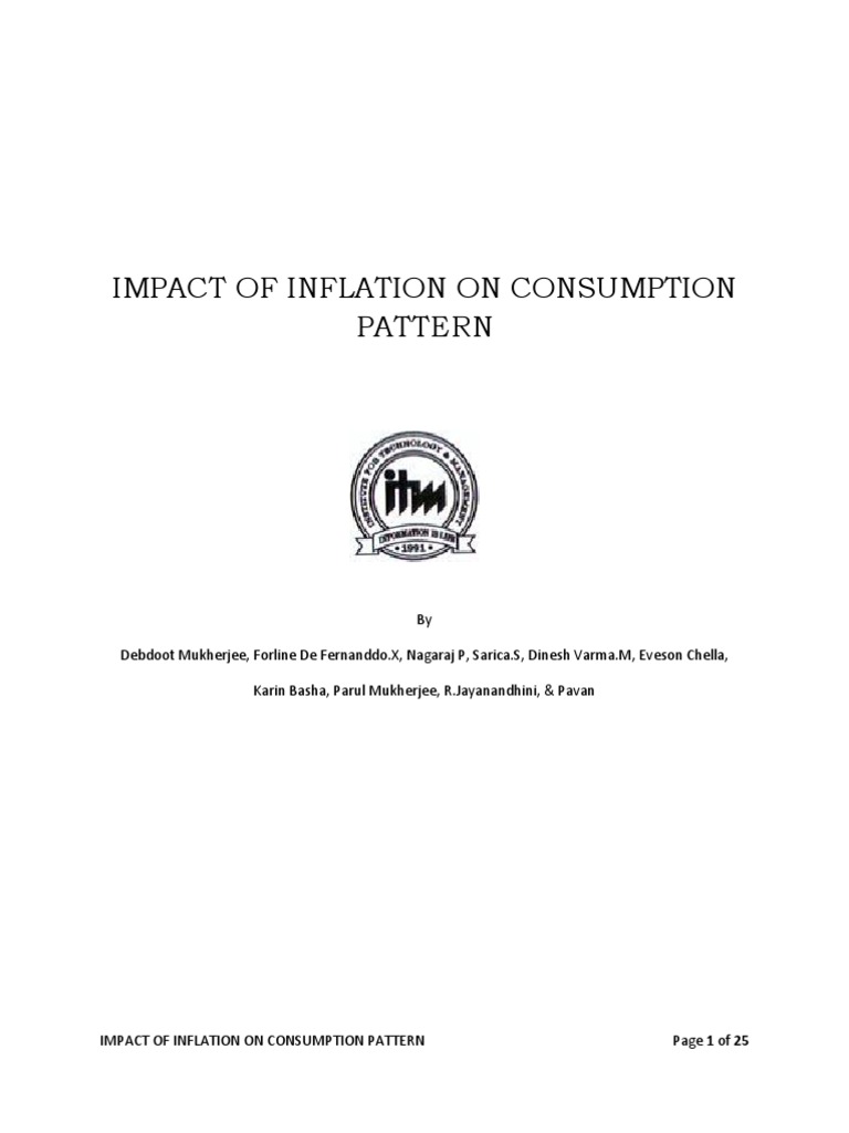 Impact of Inflation On Consumption Pattern Project | PDF | Inflation ...