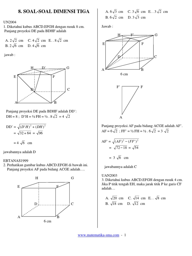 Soal Soal Dimensi Tiga