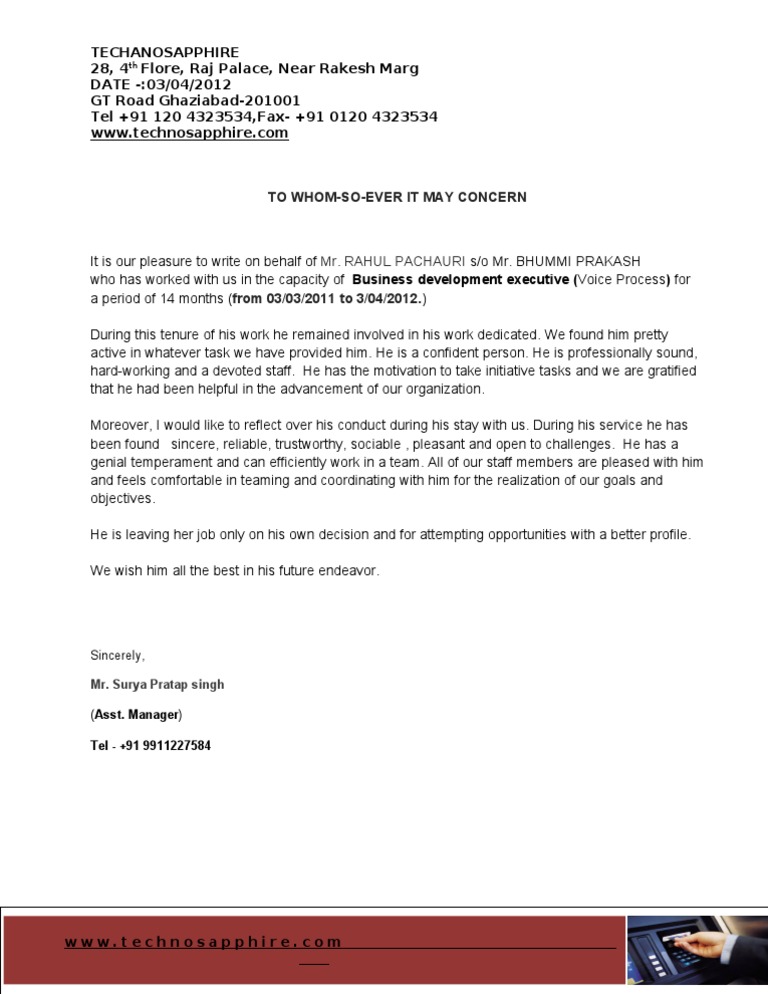 Exp Letter | PDF | Business