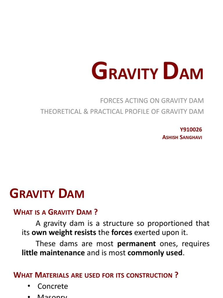 Gravity Dam: Profiles and Forces Explained | PDF | Dam | Pressure