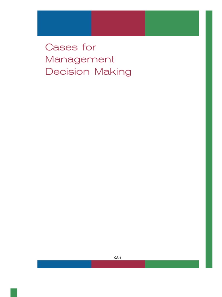 Management Decision-Making Cases | PDF | Rodeo | Inventory