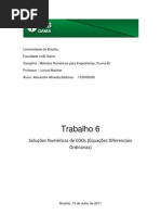 Soluções Numéricas de EDOs (Equações Diferenciais Ordinárias)