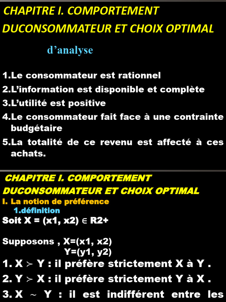 COURS MICRO | PDF | Utilité (économie) | Consommateurs