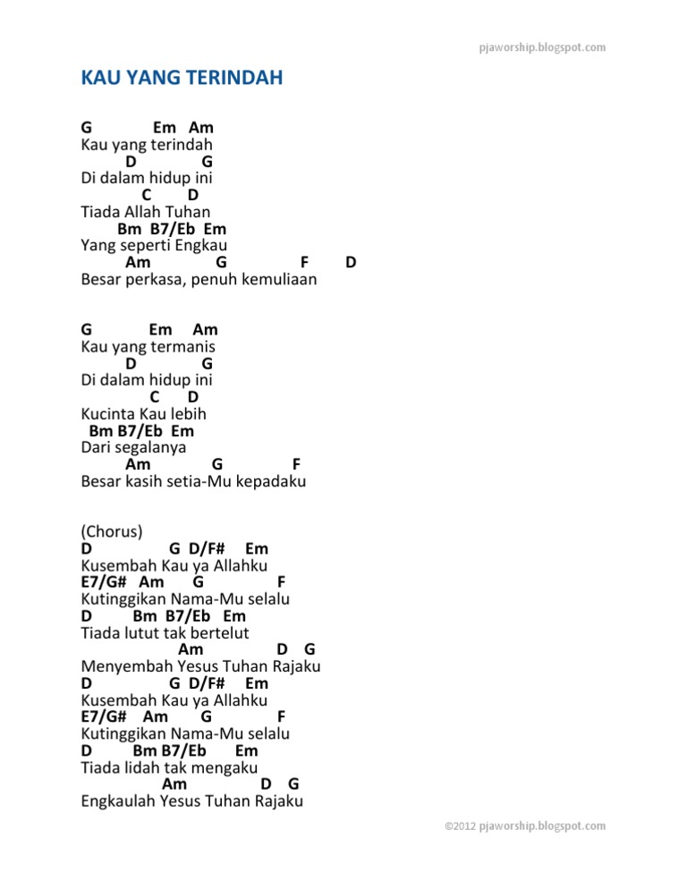 Kau Yang Terindah Chord