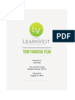 LearnVest Sample Portfolio Builder Plan