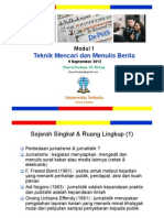 Modul 1 - Teknik Mencari Dan Menulis Berita - UT Korea