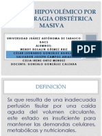 Choque hipovolémico por hemorragia obstétrica masiva: fisiopatología y clasificación