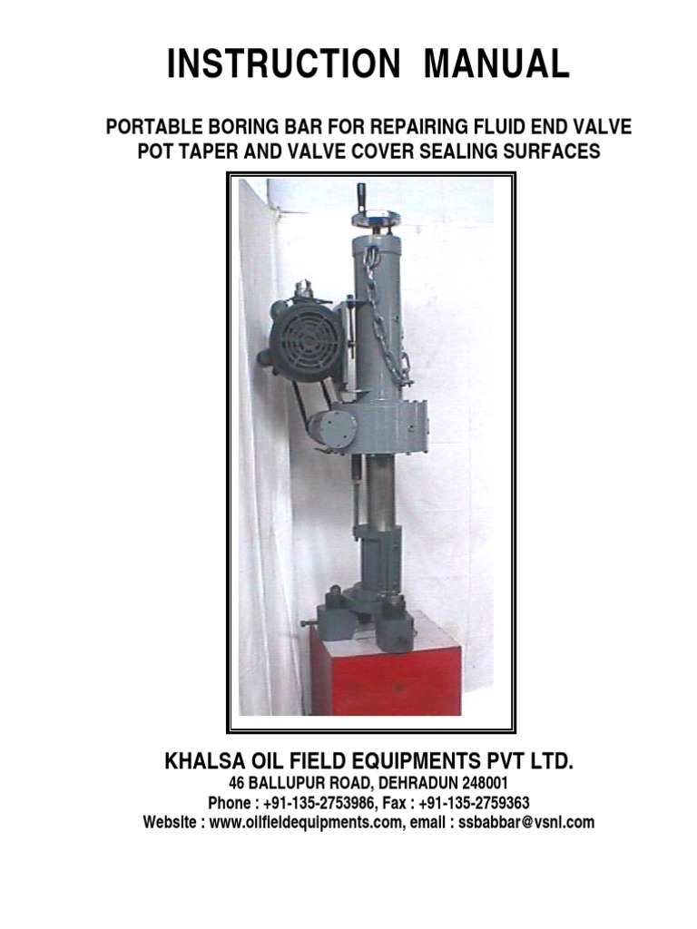 Boring Bar Manual Pdf Machining Valve