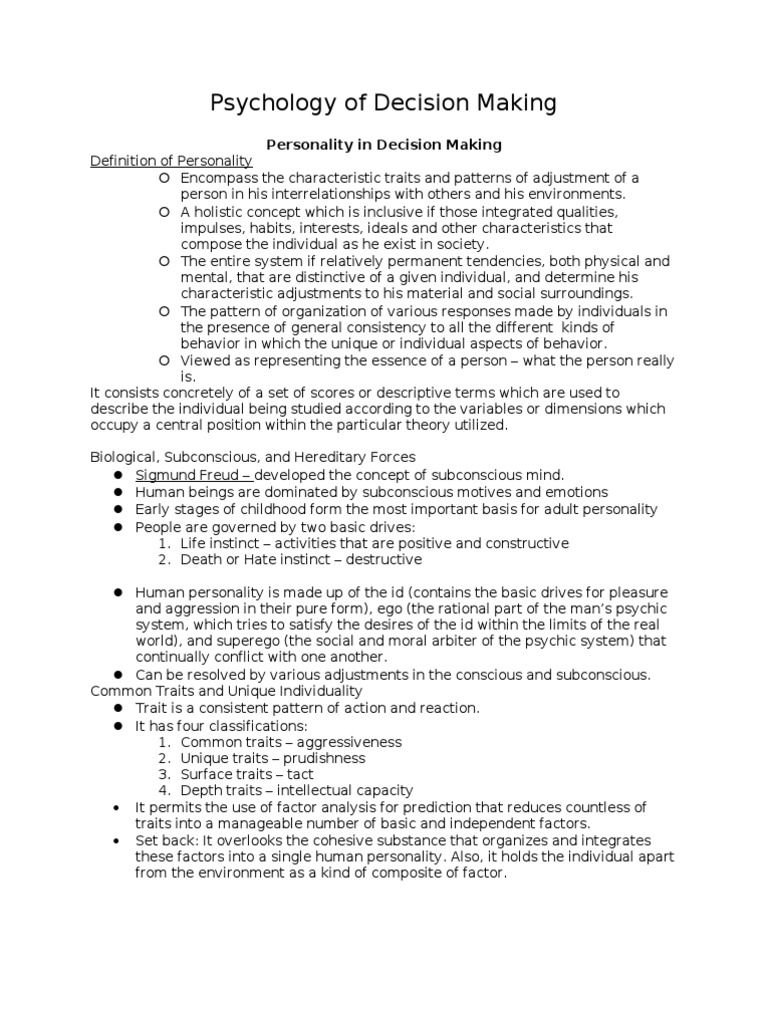 Psychology of Decision Making | PDF | Career & Growth | Self-Improvement