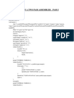 Design of A Two Pass Assembler - Pass I: Program