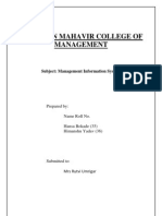 Bhagwan Mahavir College of Management: Subject: Management Information System