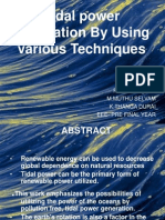 Tidal Power Generation by Using Various Techniques: Presented by M.Muthu Selvam K.Thanga Durai Eee-Pre Final Year