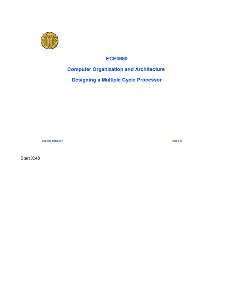 Designing a Multiple Cycle Processor | PDF | Instruction Set | Central ...