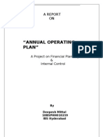 "Annual Operating Plan": A Report ON