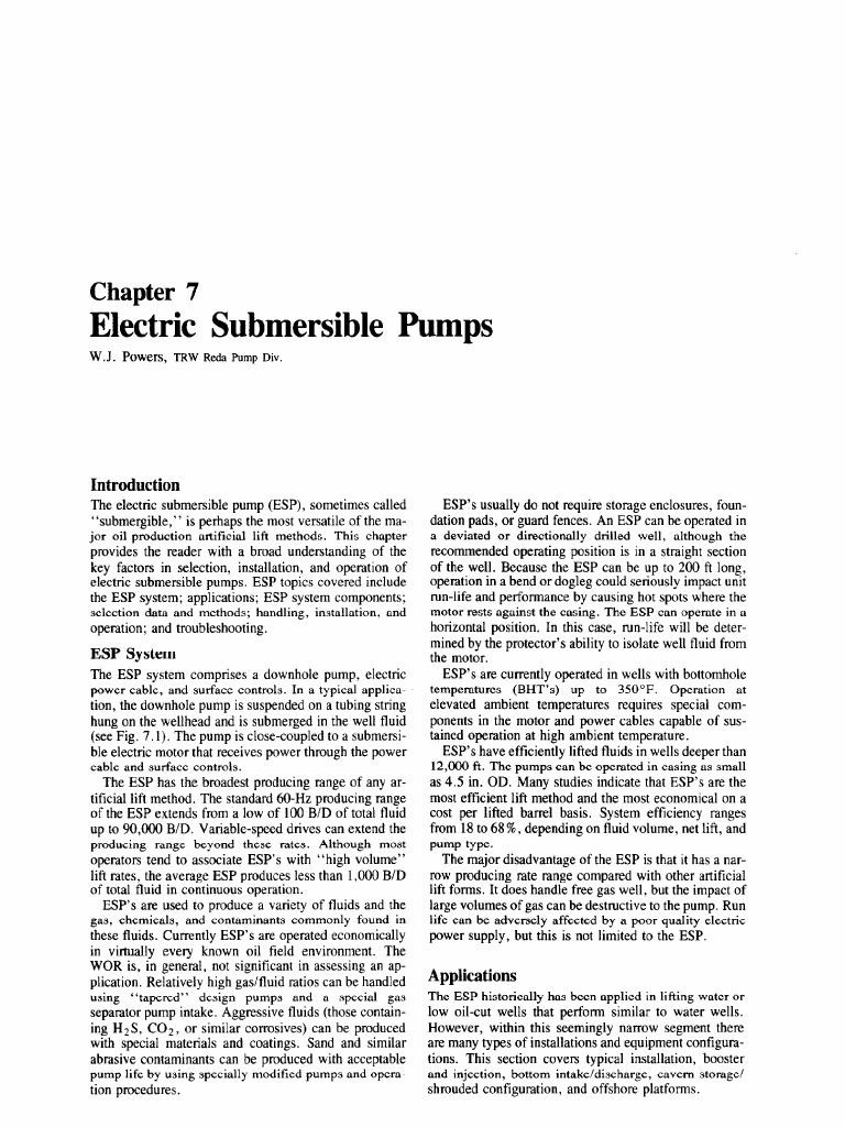Electric Submersible Pumps | PDF | Pump | Engines
