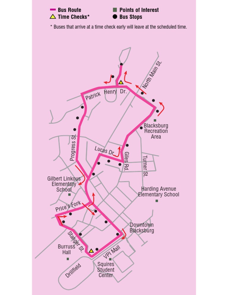 Blacksburg Bus Route and Stops Guide | PDF