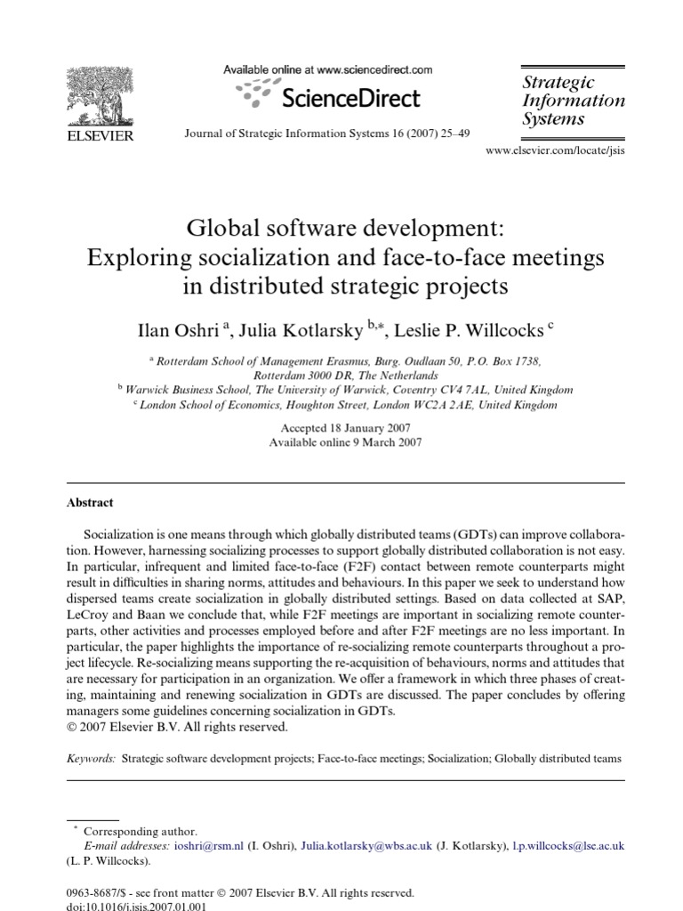 Global Software Development | PDF | Sap Se | Socialization