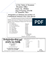 2012 Sep 7 Resignations of Chairman and Member of Constitutional Tribunal of the Union Allowed