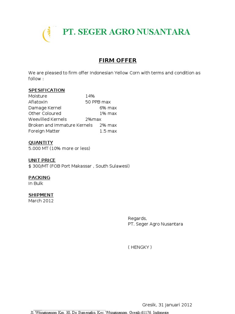Firm Offer